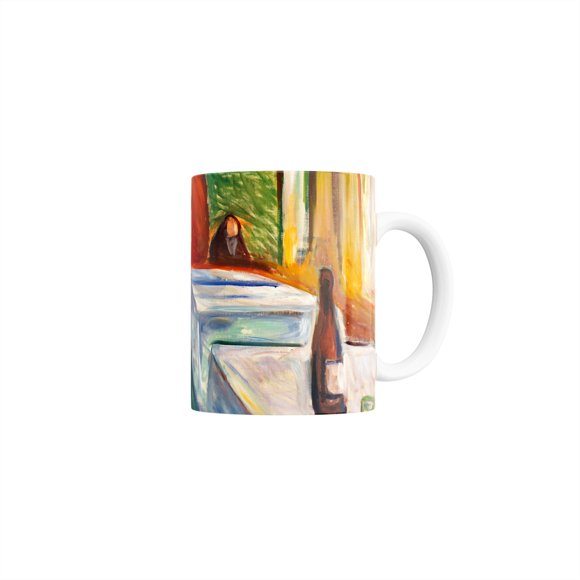 Taza Autorretrato con una botella de vino - Edvard Munch