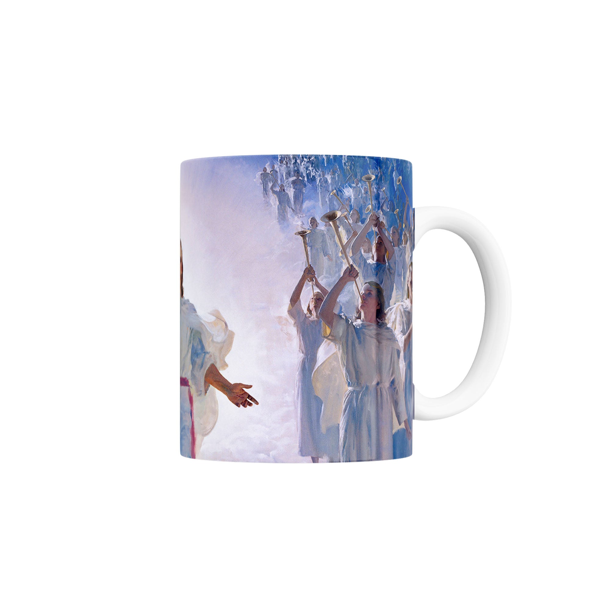 Taza Jesucristo descendiendo del cielo rodeado de ángeles