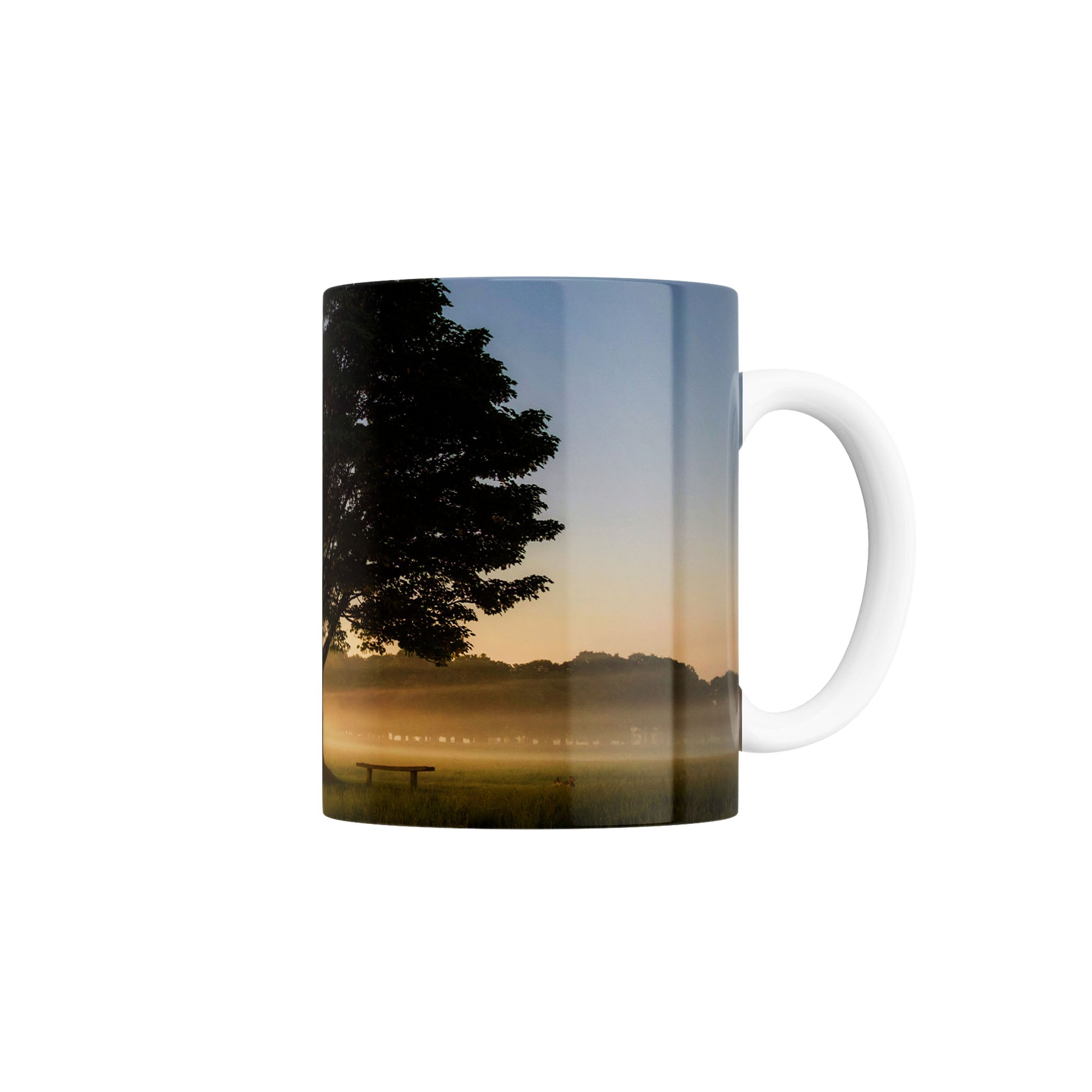 Taza Don de la palabra de sabiduría con vista de roble al amanecer