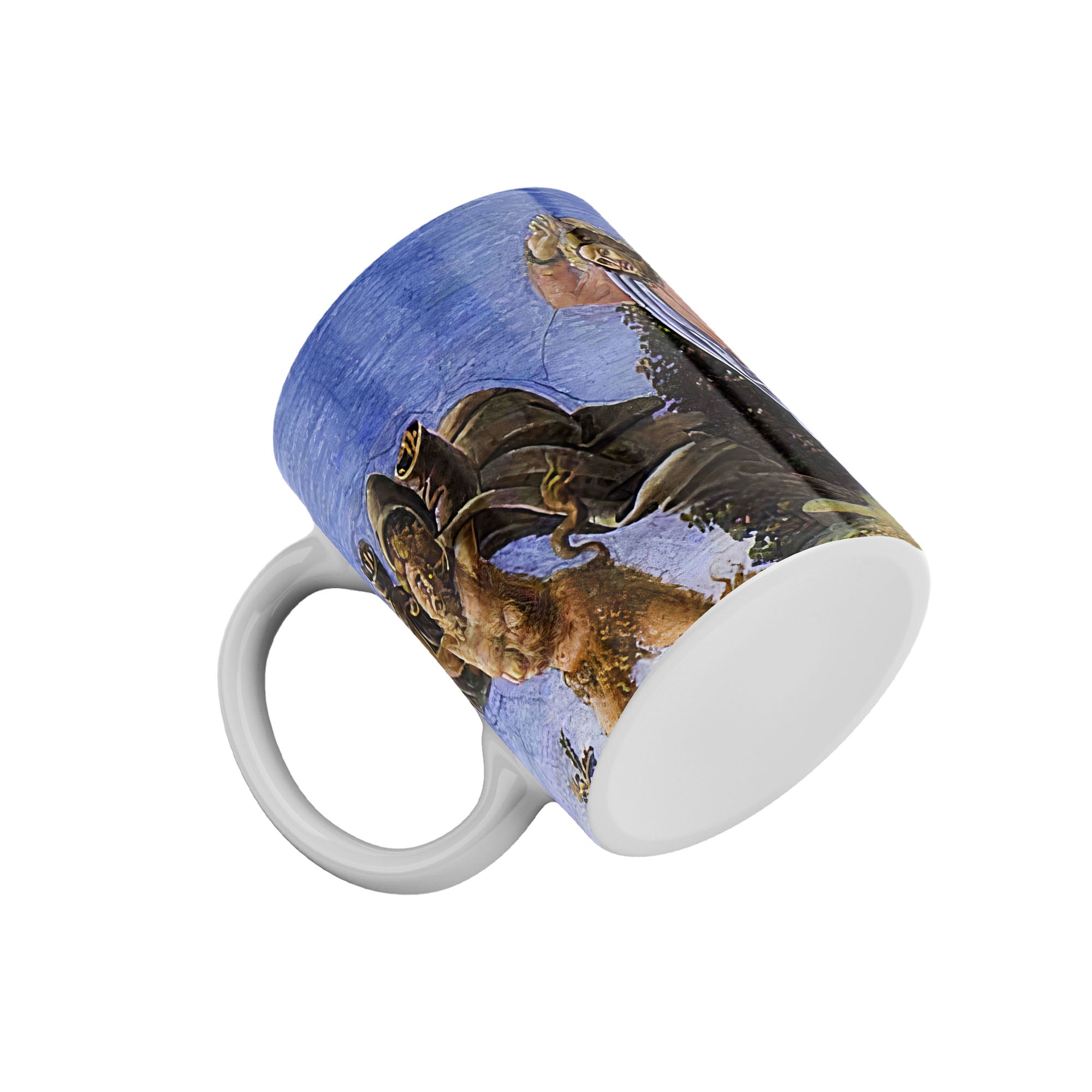 Taza Tentación a Jesús de la oferta de todos los reinos del mundo - Sandro Botticelli