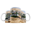 Taza Vista urbana de Jericó con montañas