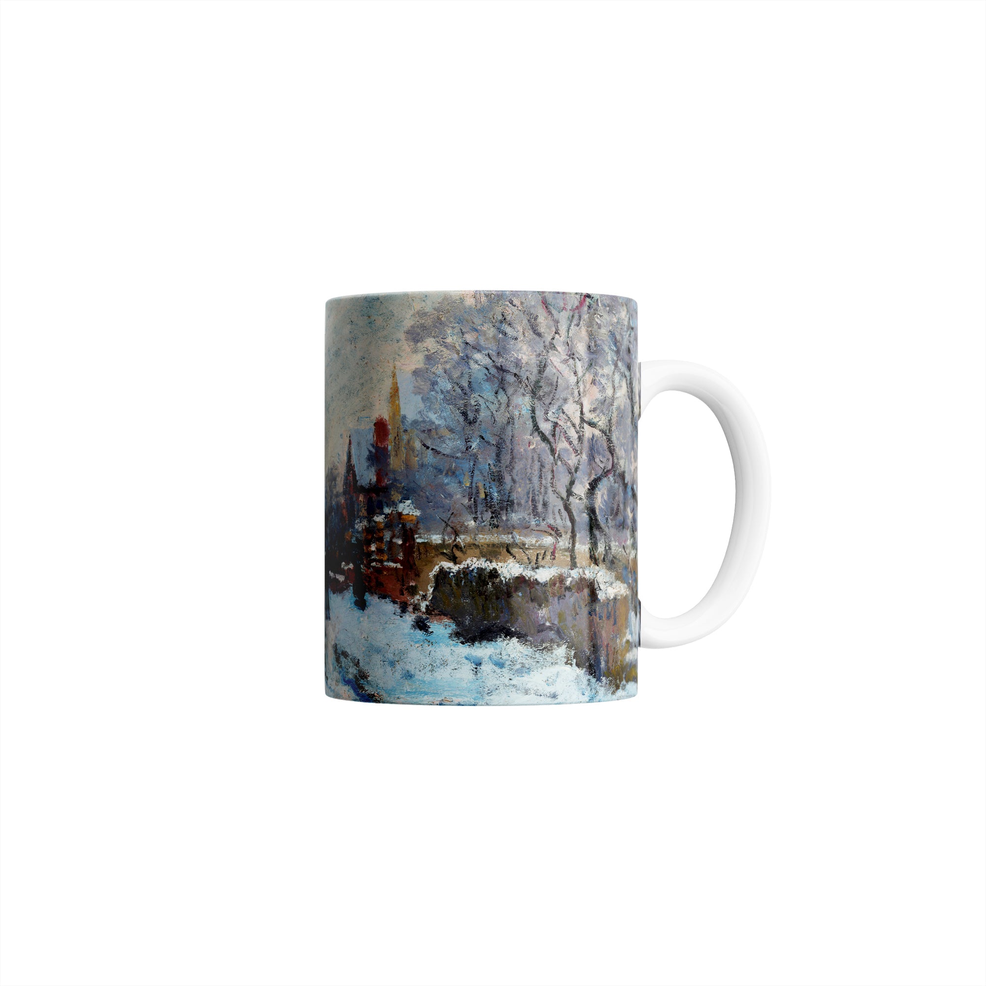 Taza Escena de la nieve en Argenteuil - Claude Monet